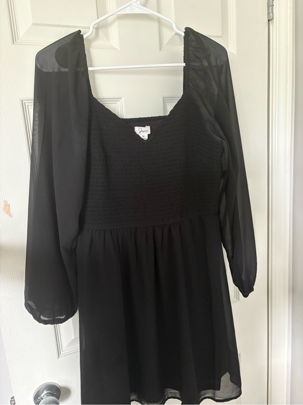 Japna Black Mini Dress with Chiffon